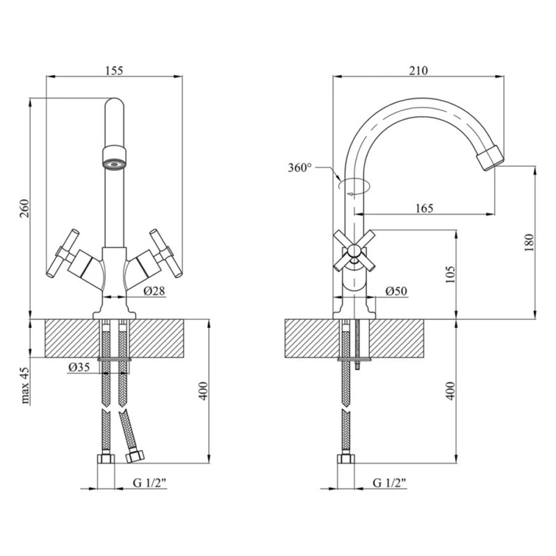 Змішувач для кухні Kroner KRM Aller - C030