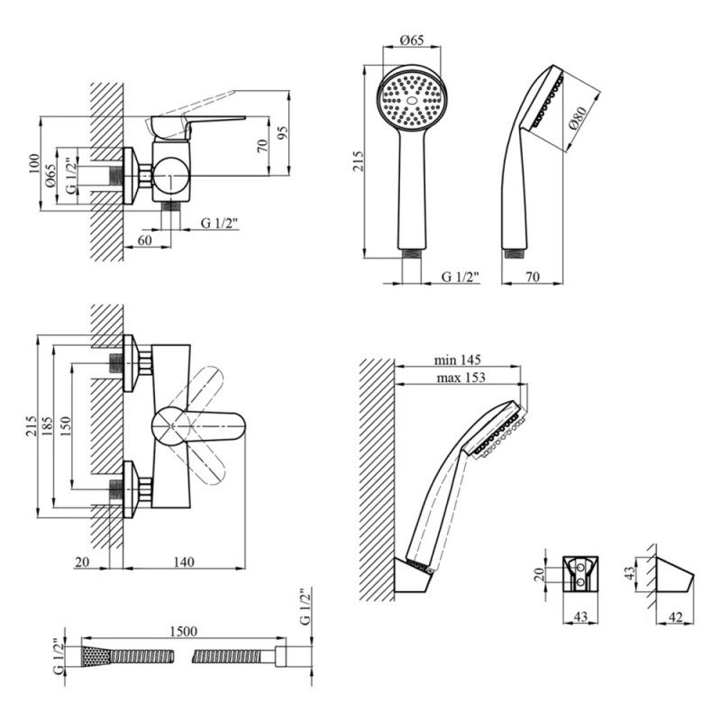 Змішувач для душу Kroner KRM Elbe - C050