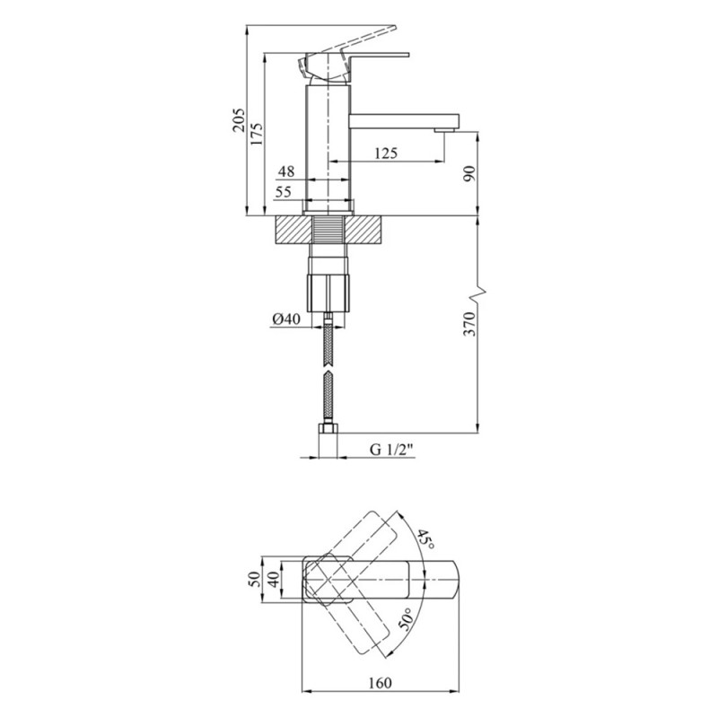 Змішувач для раковини Kroner KRM Ems - C010