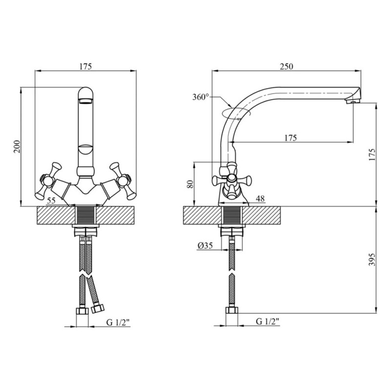 Змішувач для кухні Kroner KRM Rhein - C033