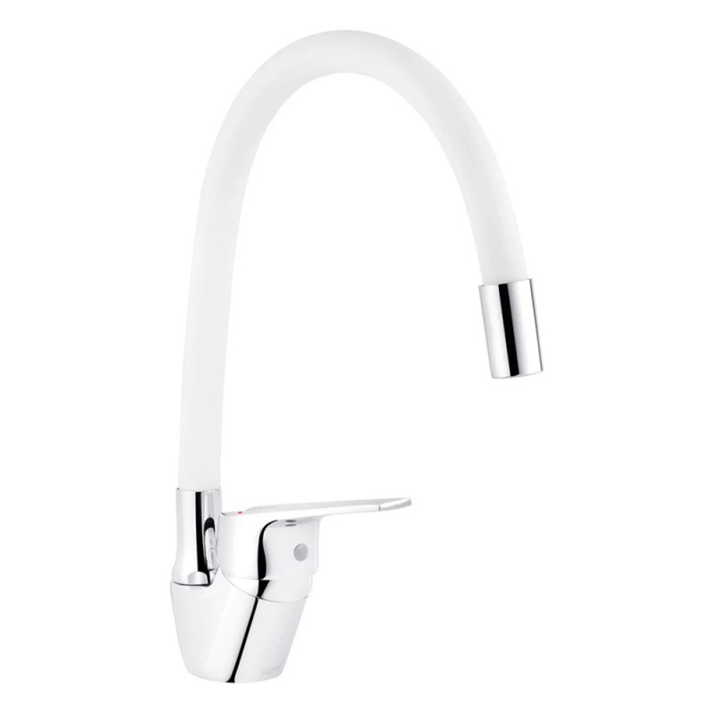 Змішувач для кухні з гнучким виливом Kroner KRM Odra - C032WHI