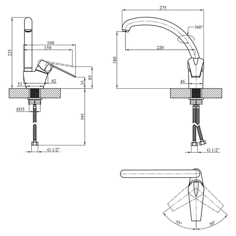 Змішувач для кухні Kroner KRM Odra - N035