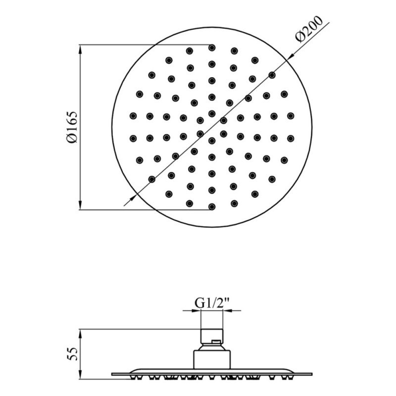 Лійка стельова кругла Kroner KRP Edelstahl Klassisch - ESG703-20