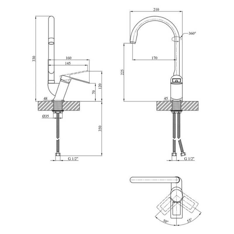 Змішувач для кухні Kroner KRM Zenda - SCH030