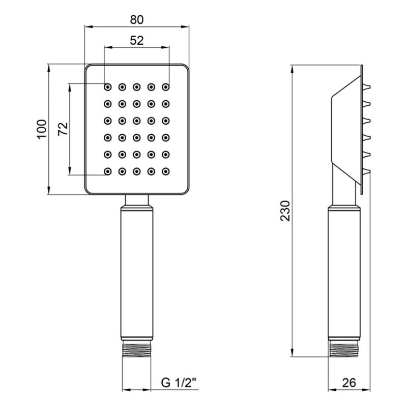 Лійка для душу Kroner KRP Edelstahl Kubus - ESG700