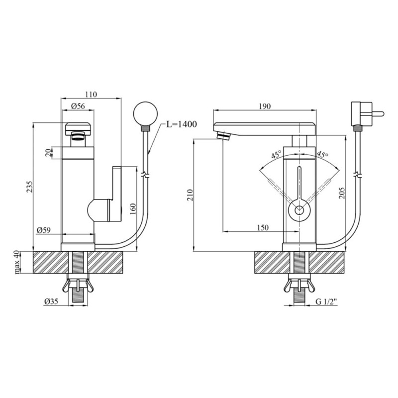 Проточний водонагрівач Kroner KRM Volt - CW189 з дисплеєм