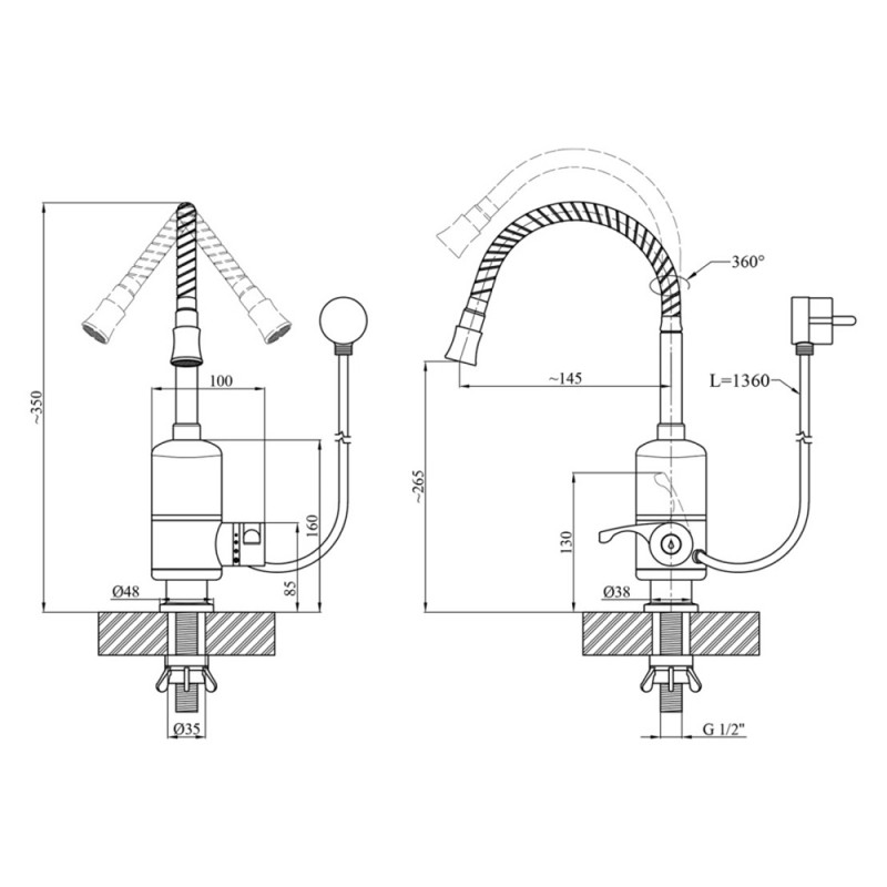 Проточний водонагрівач Kroner KRM Volt - CW190RFA