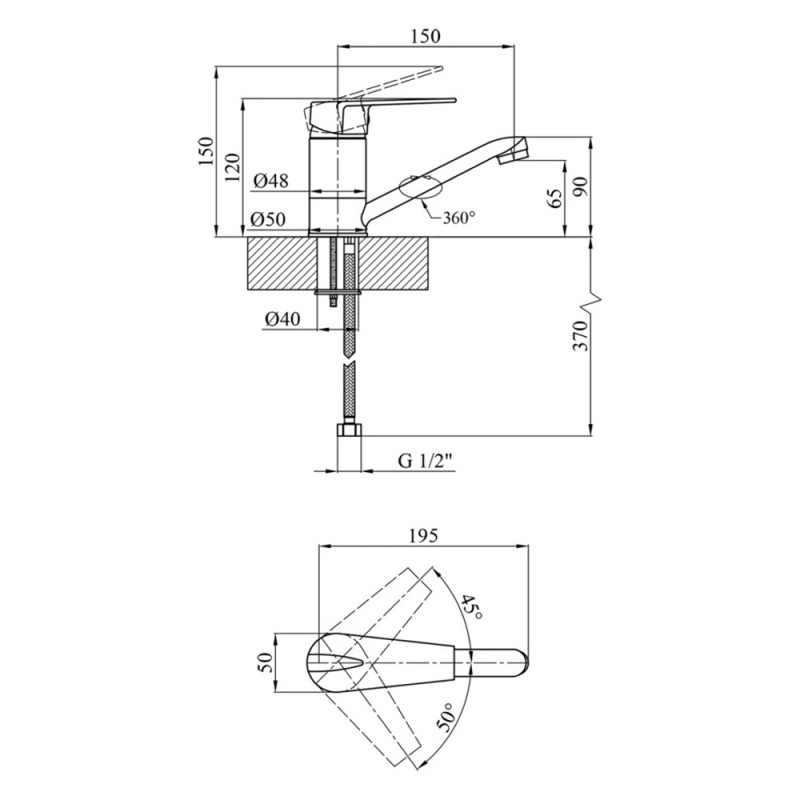 Змішувач для раковини Kroner KRM Odra - C012