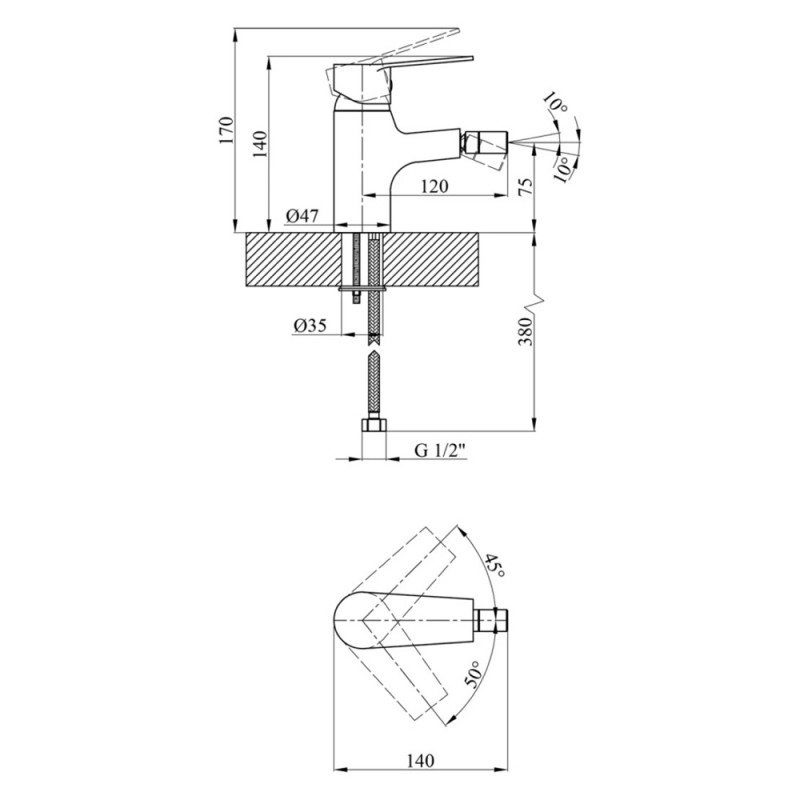 Змішувач для біде Kroner KRP Enzo - C020