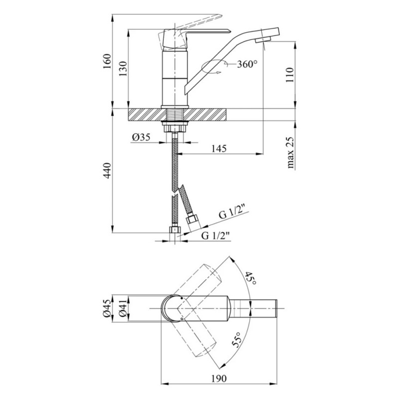 Змішувач для раковини Kroner KRP Armada - W011