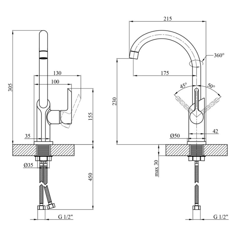 Змішувач для кухні Kroner KRP Essen - SCH030