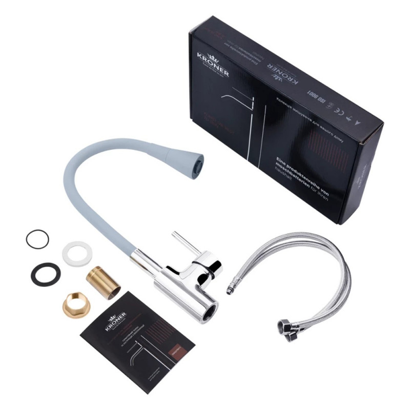 Змішувач для кухні з гнучким виливом Kroner KRP Küche - C031GRA