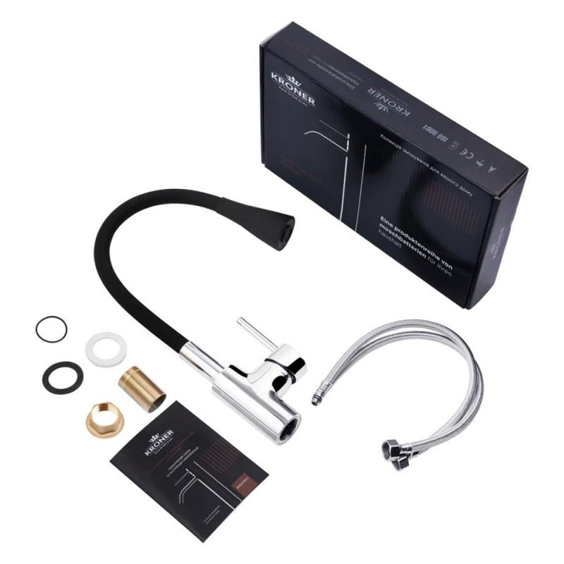 Змішувач для кухні з гнучким виливом Kroner KRP Küche - C031BLK