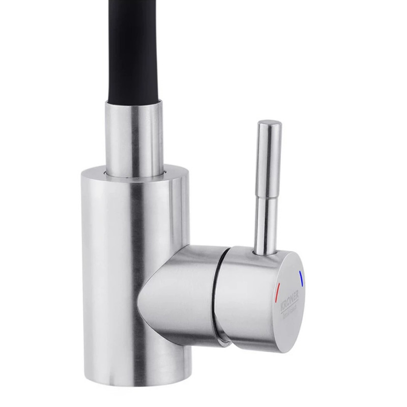 Змішувач для кухні з гнучким виливом Kroner KRP Edelstahl Klassisch - ESG035BLK