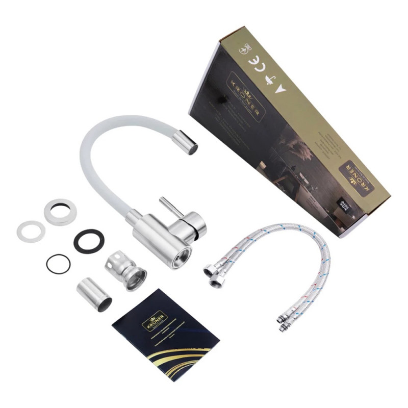 Змішувач для кухні з гнучким виливом Kroner KRP Edelstahl Klassisch - ESG035GRA