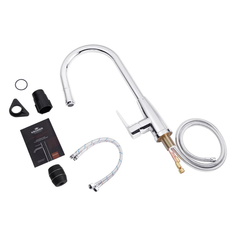 Змішувач для кухні з висувним виливом Kroner KRM 11-013F