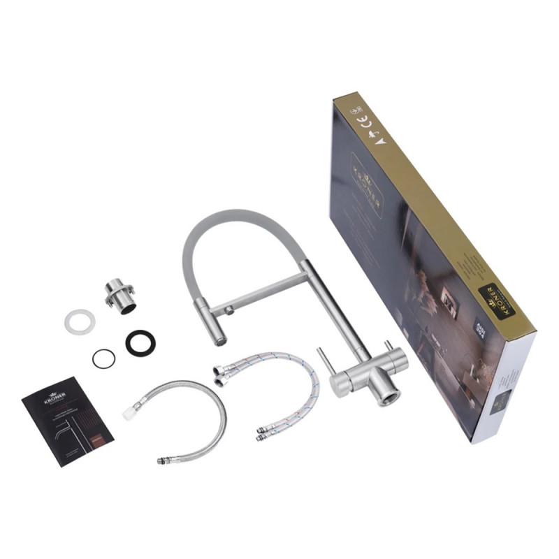 Змішувач для кухні з підключенням до фільтру Kroner KRP Edelstahl Klassisch - ESG03815GRA