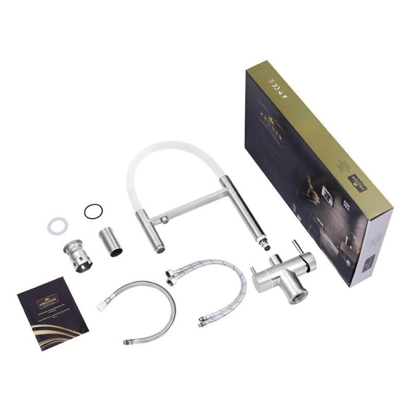 Змішувач для кухні з підключенням до фільтра Kroner KRP Edelstahl Klassisch - ESG03815WHI