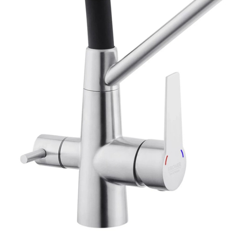 Змішувач для кухні з підключенням до фільтру Kroner KRP Edelstahl Klassisch - ESG03817BLK