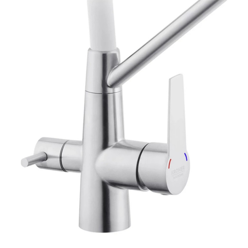 Змішувач для кухні з підключенням до фільтру Kroner KRP Edelstahl Klassisch - ESG03817WHI