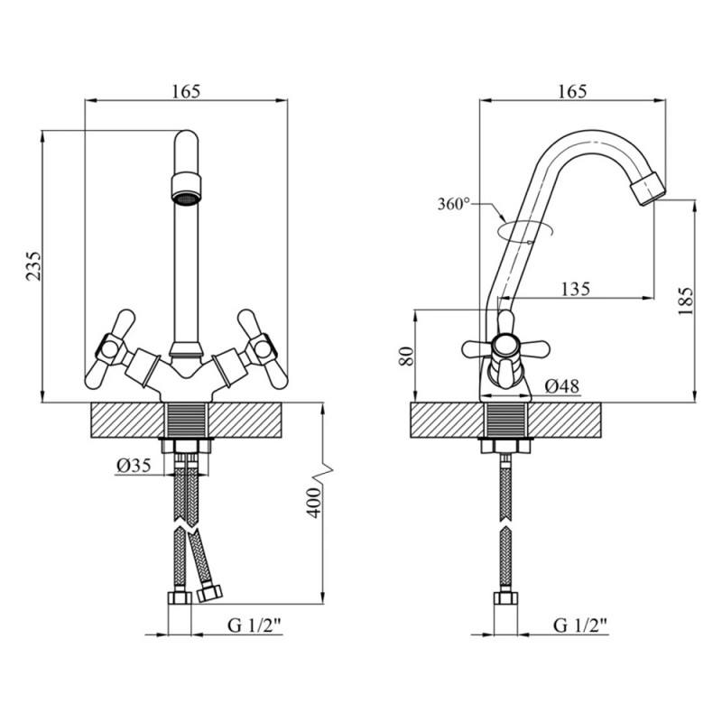 Змішувач для кухні Kroner KRP Royce - C030