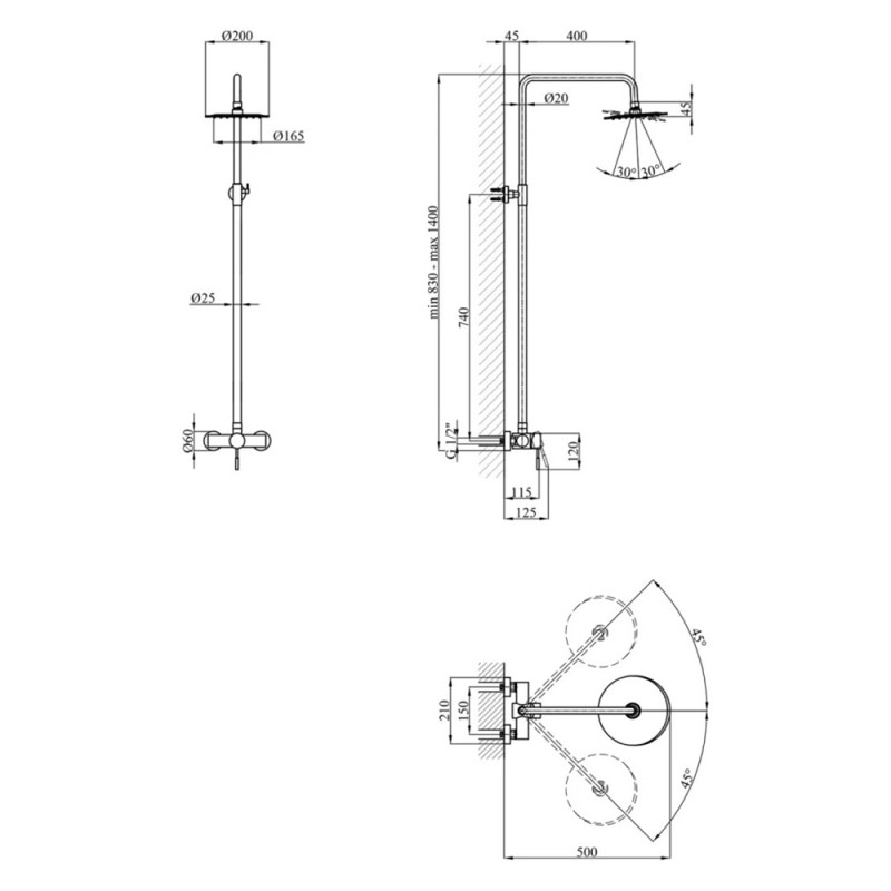 Душова система Kroner KRP Edelstahl Klassisch - ESG062