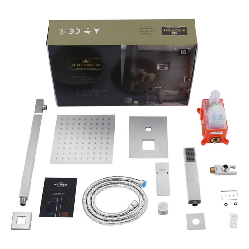 Душова система прихованого монтажу Kroner KRP Edelstahl Kubus - ESG082