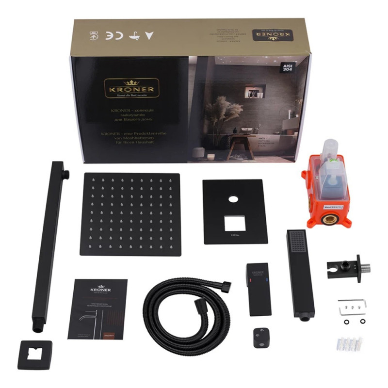 Душова система прихованого монтажу Kroner KRP Edelstahl Kubus - SCH082