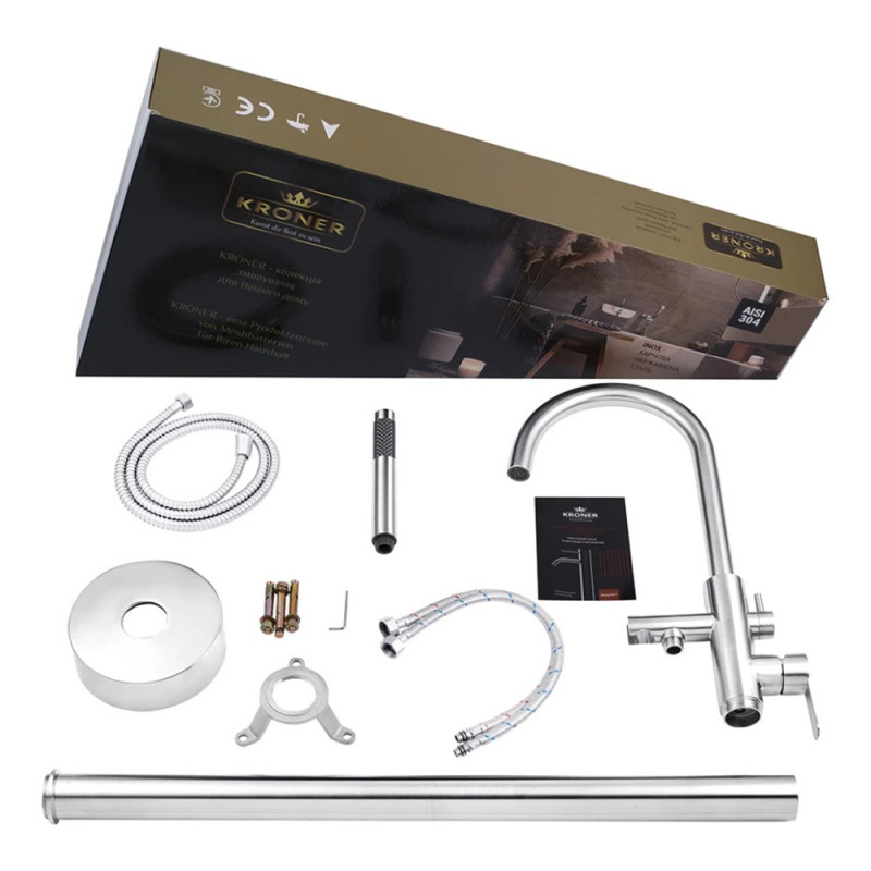 Змішувач для ванни підлоговий Kroner KRP Edelstahl Klassisch - ESG077