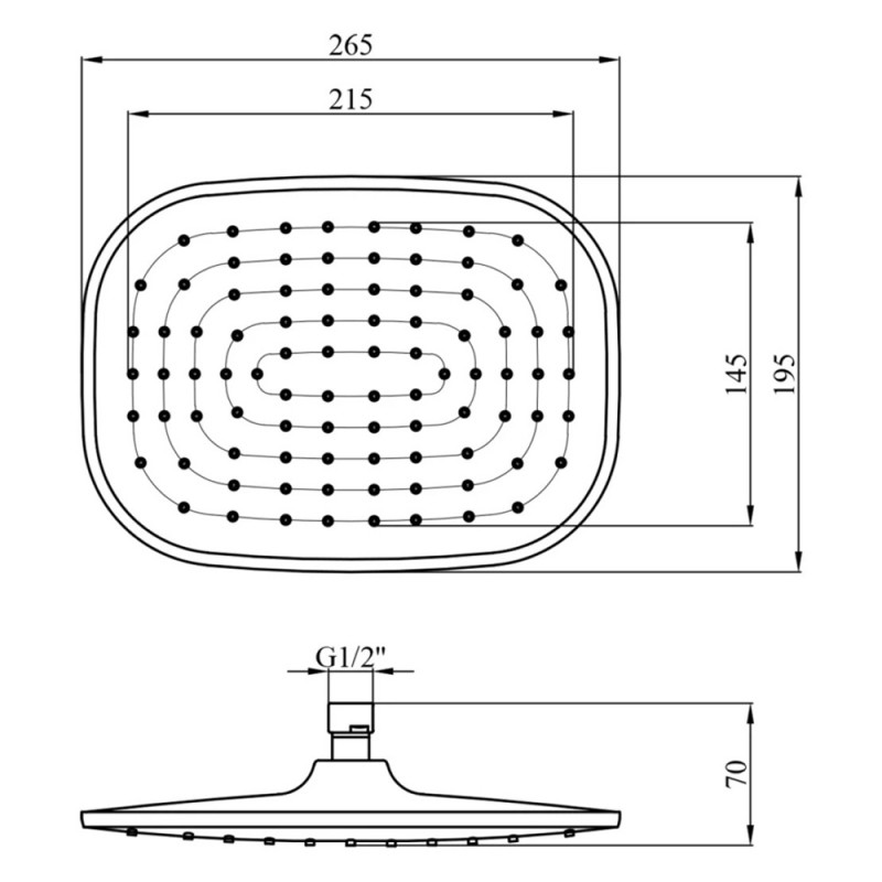 Лійка для верхнього душу Kroner KRP Edelstahl Kubus - SCH704