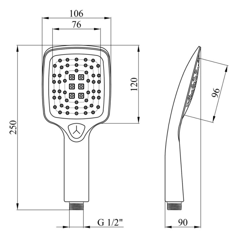 Лійка для душу Kroner KRP Edelstahl Kubus - SCH700