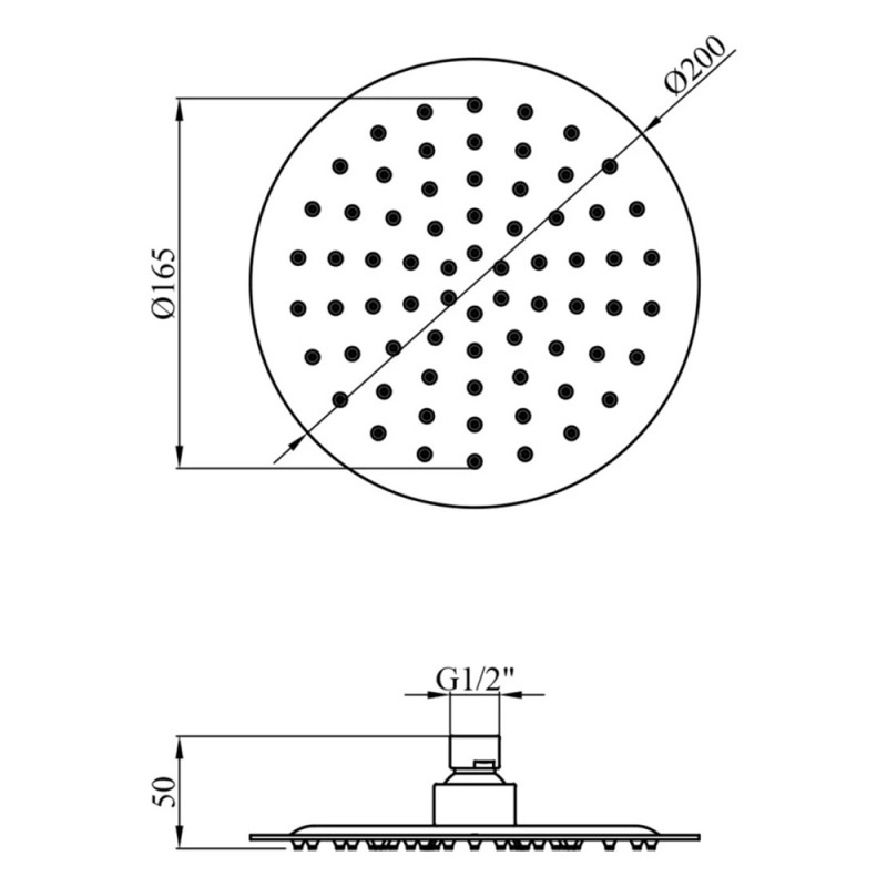 Лійка для верхнього душу Kroner KRP Edelstahl Klassisch - ESG720-20