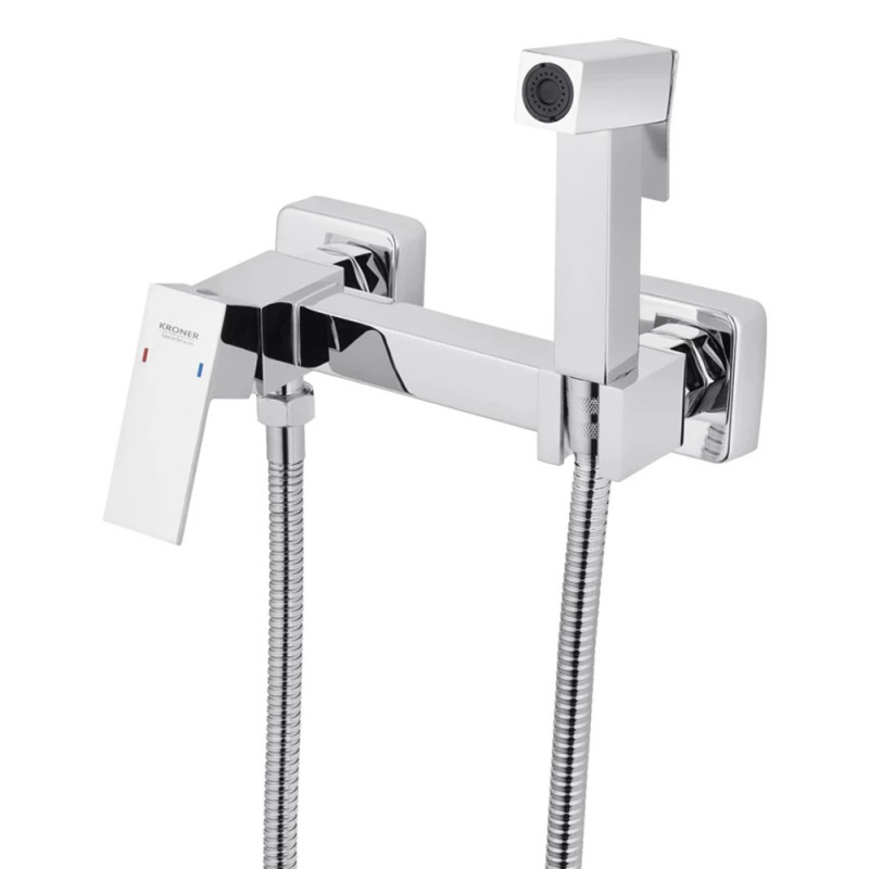 Змішувач для біде Kroner KRP Edelstahl Kubus - CHR052 з гігієнічним душем