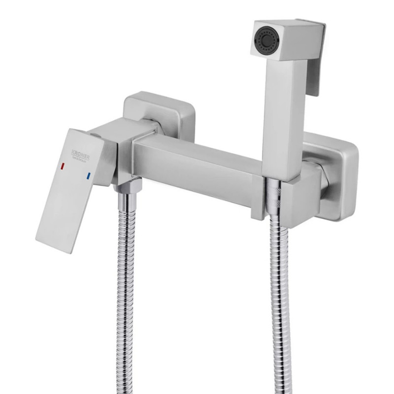 Змішувач для біде Kroner KRP Edelstahl Kubus - ESG052 з гігієнічним душем