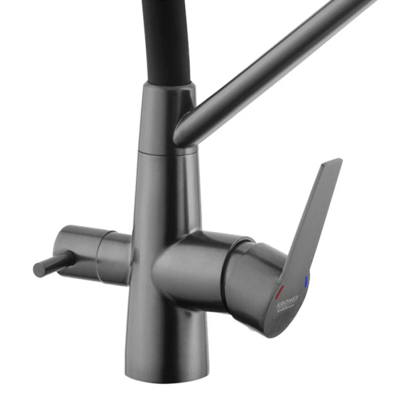 Змішувач для кухні з підключенням до фільтра Kroner KRP Edelstahl Klassisch - PVD03817BLK