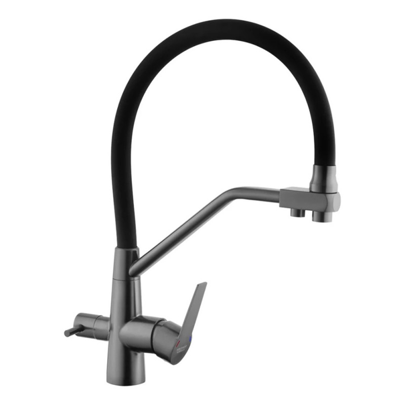 Змішувач для кухні з підключенням до фільтра Kroner KRP Edelstahl Klassisch - PVD03817BLK