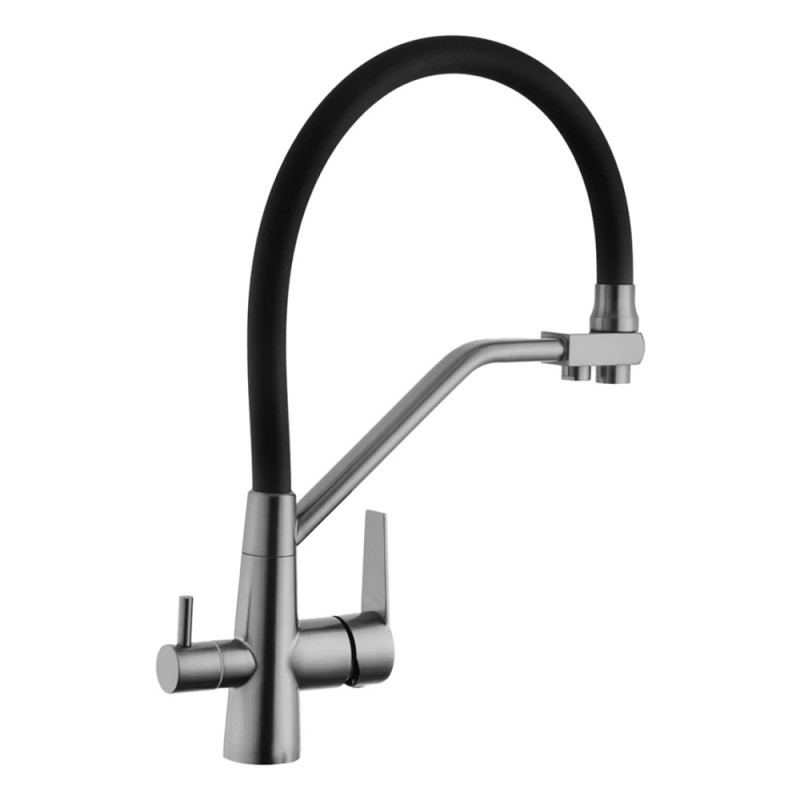 Змішувач для кухні з підключенням до фільтра Kroner KRP Edelstahl Klassisch - PVD03817BLK