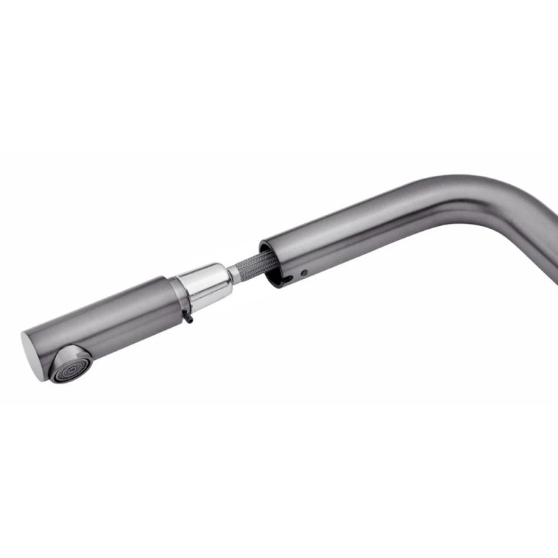 Змішувач для кухні з висувним виливом Kroner KRPё Edelstahl Klassisch - PVD03917