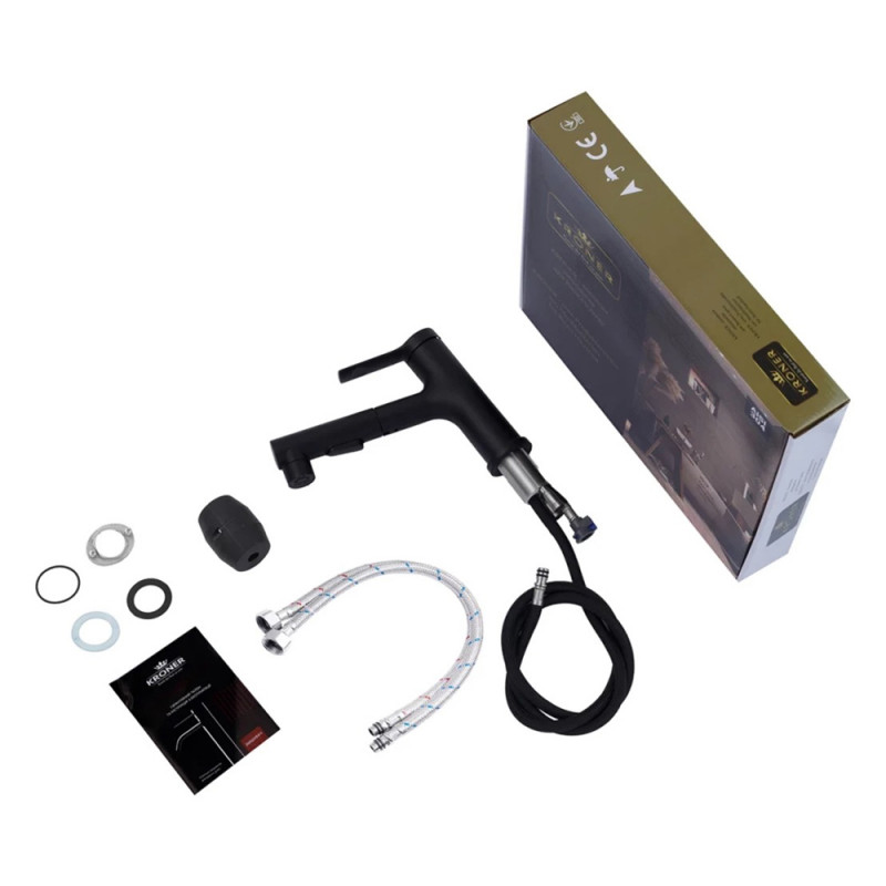 Змішувач для раковини з висувним виливом Kroner KRP Edelstahl Klassisch - SCH030-T