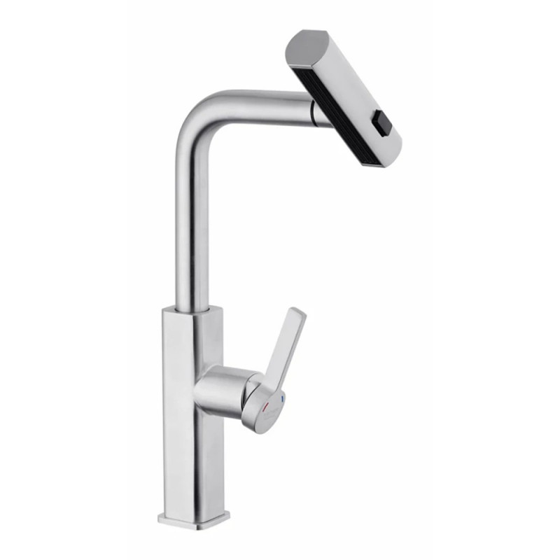 Змішувач для кухні з висувним виливом Kroner KRP Edelstahl Klassisch - ESG03918