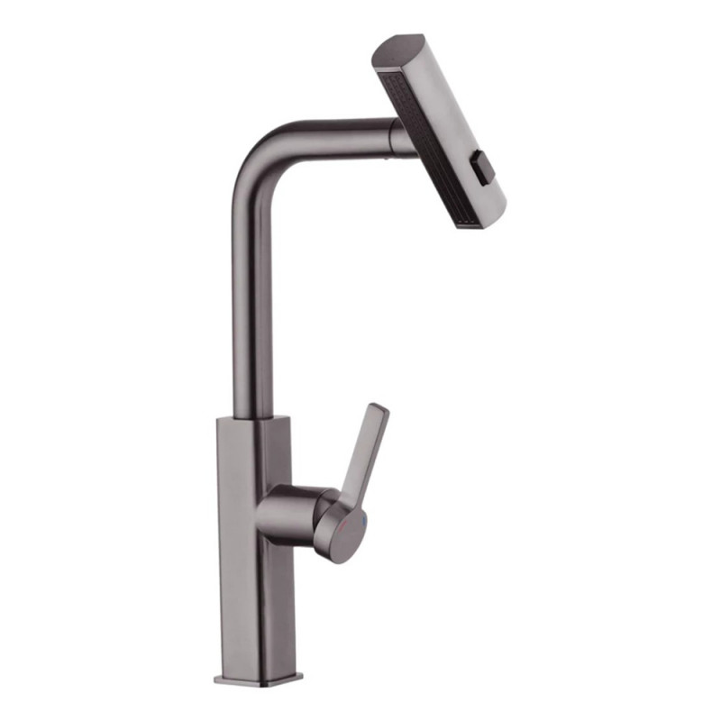 Змішувач для кухні з висувним виливом Kroner KRP Edelstahl Klassisch - PVD03918