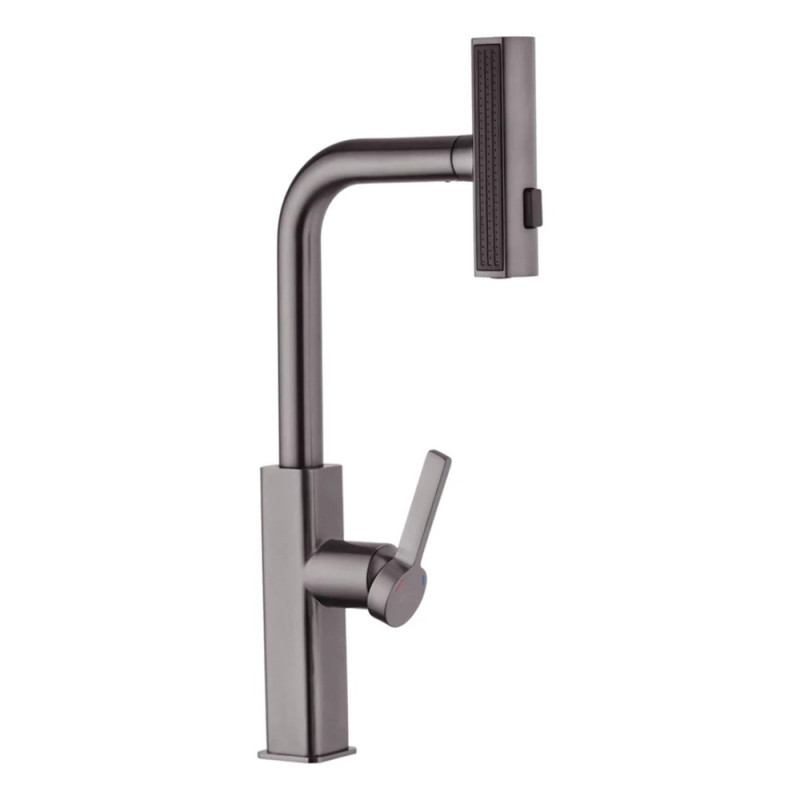 Змішувач для кухні з висувним виливом Kroner KRP Edelstahl Klassisch - PVD03918