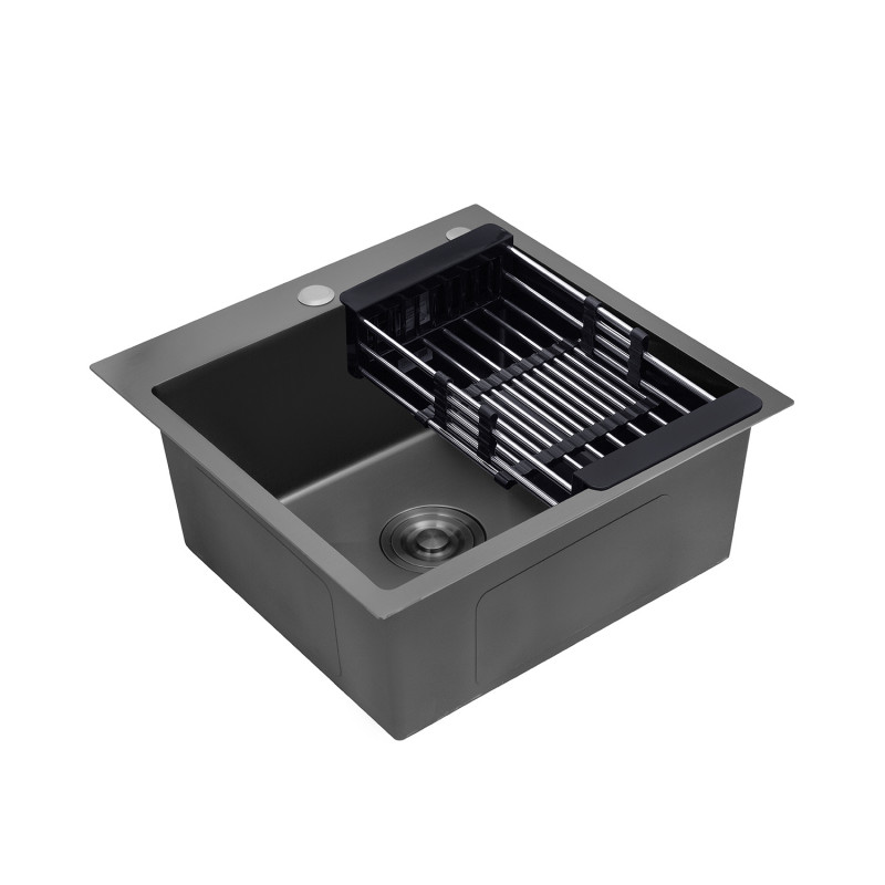 Кухонна мийка Kroner KRP Schwarze - 5050HM PVD (3,0/1,0 мм)