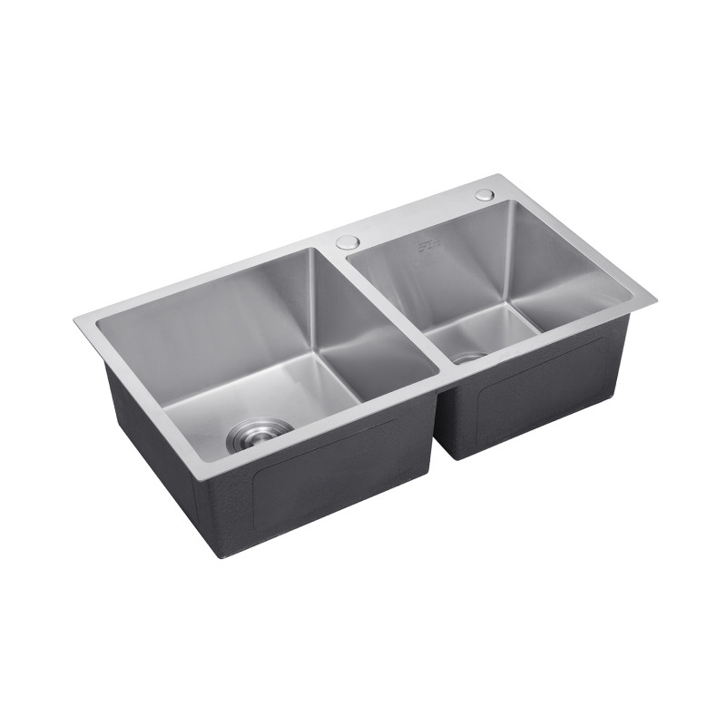 Кухонна мийка Kroner KRP Gebürstet - 7843ZHM (3,0/1,0 мм)