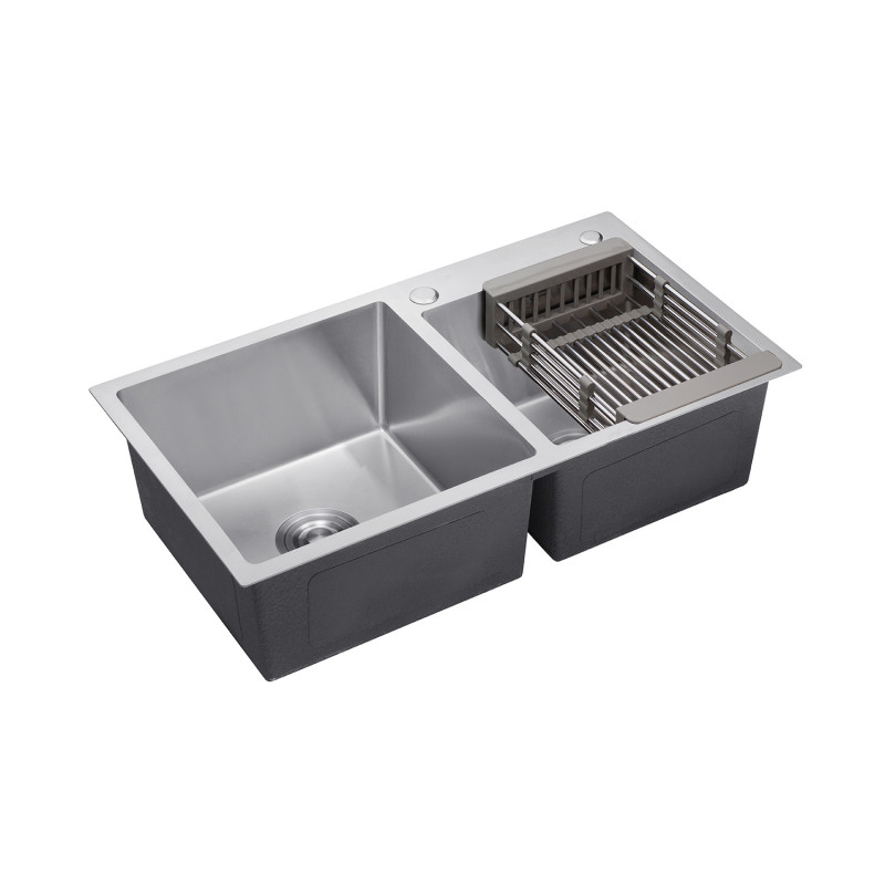 Кухонна мийка Kroner KRP Gebürstet - 7843ZHM (3,0/1,0 мм)