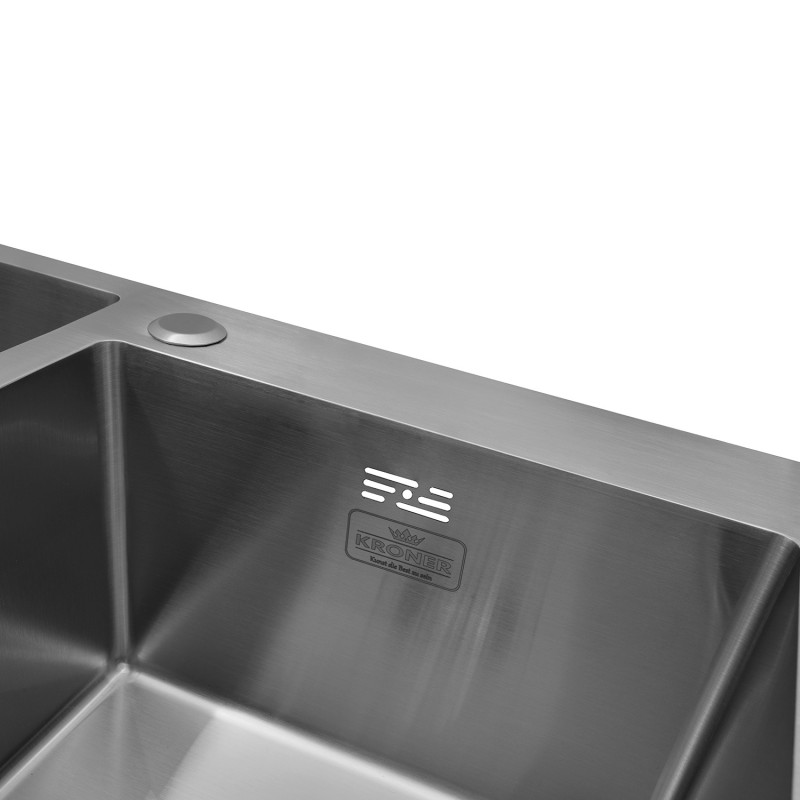 Кухонна мийка Kroner KRP Gebürstet - 7843ZHM (3,0/1,0 мм)
