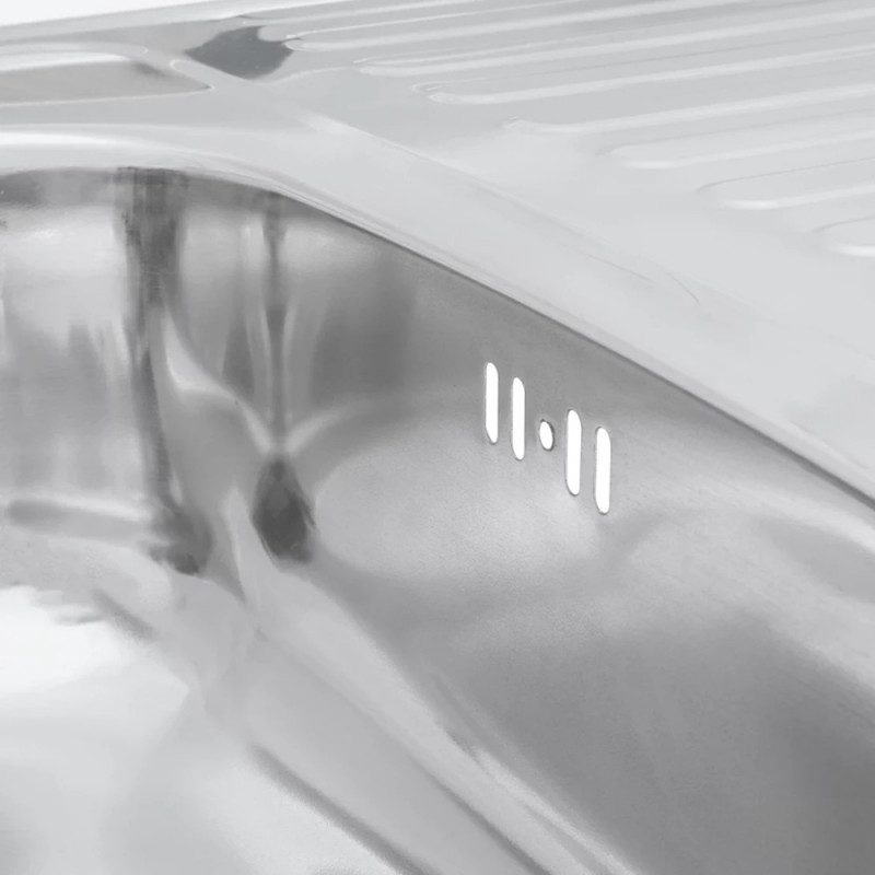 Кухонна мийка накладна Kroner KRP Polierte-6080L (0,6 мм)