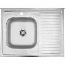 Кухонна мийка накладна Kroner KRP Satin-6080L (0,6 мм)