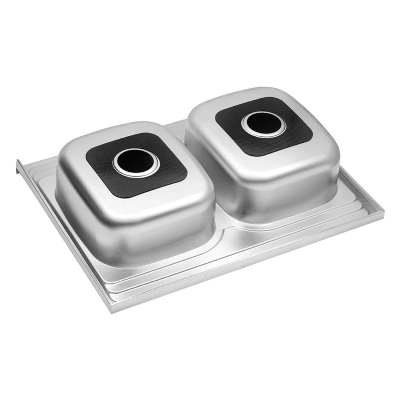 Кухонна мийка накладна Kroner KRP Satin-6080Z (0,8 мм)