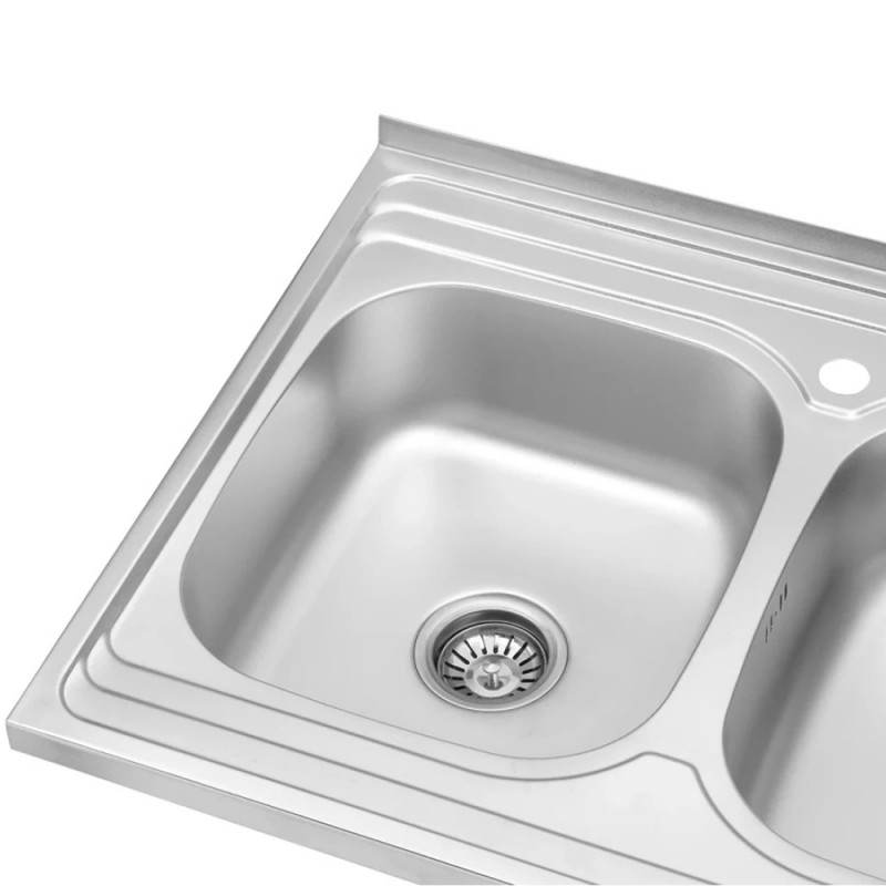 Кухонна мийка накладна Kroner KRP Satin-6080Z (0,8 мм)